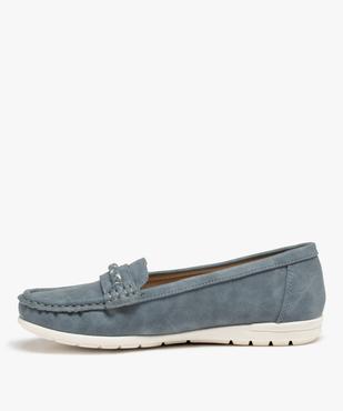 Mocassins femme unis à talon plat dessus souple vue3 - GEMO 4G FEMME - GEMO