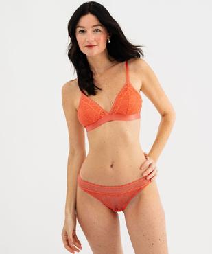 Soutien-gorge triangle en dentelle avec mousses amovibles vue3 - GEMO(HOMWR FEM) - GEMO