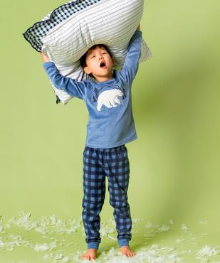 Pyjama en velours à carreaux garçon vue5 - GEMO 4G GARCON - GEMO