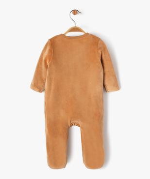 Pyjama dors-bien en velours fermeture devant bébé vue5 - GEMO 4G BEBE - GEMO