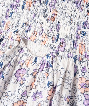 Robe manches courtes à motifs fleuris fille - LuluCastagnette vue4 - LULUCASTAGNETTE - GEMO