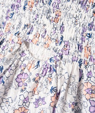 Robe manches courtes à motifs fleuris fille - LuluCastagnette vue3 - LULUCASTAGNETTE - GEMO