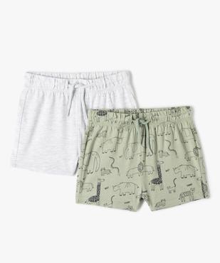 Short bébé garçon en jersey à taille élastiquée (lot de 2) vue1 - GEMO(BEBE DEBT) - GEMO
