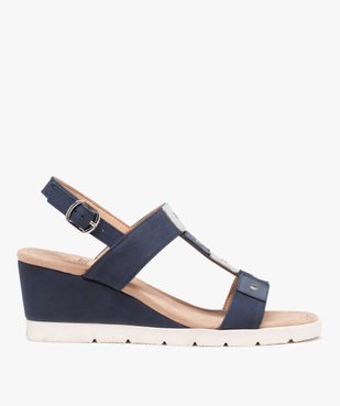 Sandales compensées femme confort en suédine vue1 - GEMO(URBAIN) - GEMO