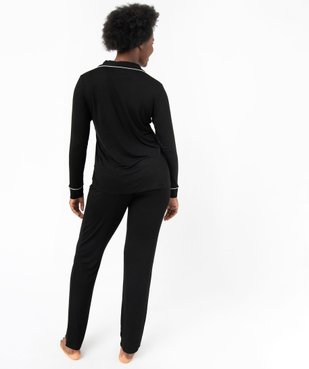 Pyjama deux pièces femme : chemise et pantalon vue3 - GEMO 4G FEMME - GEMO