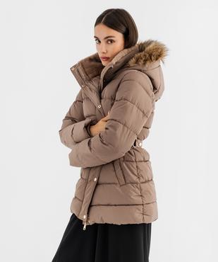 Doudoune mi-longue à capuche femme vue1 - GEMO 4G FEMME - GEMO