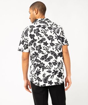 Chemise manches courtes avec col cubain à motif tropical homme vue3 - GEMO 4G HOMME - GEMO