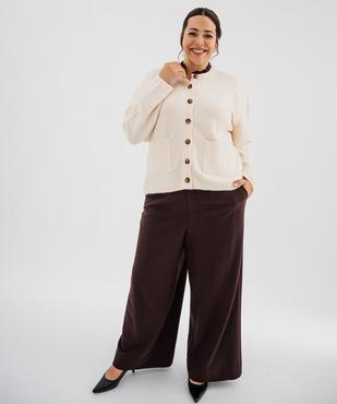 Gilet avec col chemise froncé femme grande taille vue5 - GEMO (G TAILLE) - GEMO