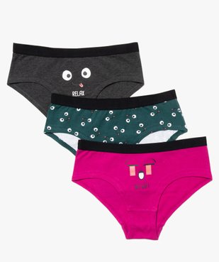 Shorties fille imprimé fantaisie avec coton bio (lot de 3) vue1 - GEMO 4G FILLE - GEMO