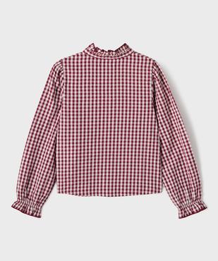 Chemise à motif vichy avec col victorien fille - LuluCastagnette vue3 - LULUCASTAGNETTE - GEMO