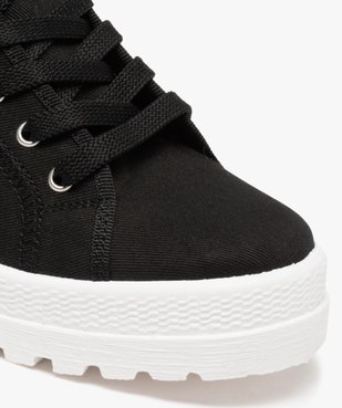 Tennis femme mid-cut en toile unie à talon et semelle crantée vue6 - GEMO (SPORTSWR) - GEMO