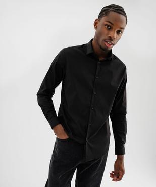 Chemise manches longues coupe droite en coton stretch homme vue1 - GEMO 4G HOMME - GEMO