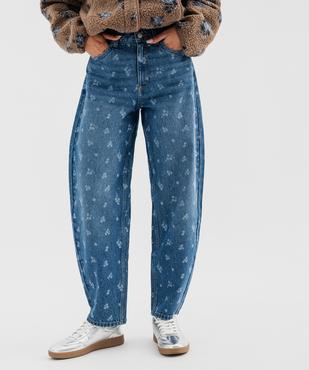 Jean barrel taille haute femme vue1 - GEMO(FEMME PAP) - GEMO