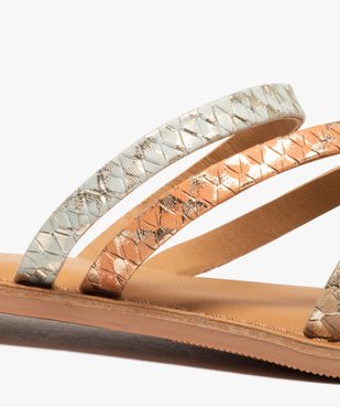 Mules femme à talon plat et fines brides en cuir vue6 - GEMO (CASUAL) - GEMO