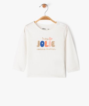 Tee-shirt à manches longues à message bébé fille vue1 - 1E PRIX BY GEMO - GEMO