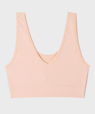 Brassière réversible en maille côtelée fille vue1 - GEMO 4G FILLE - GEMO