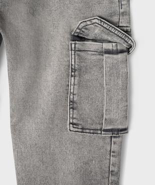 Jean jogger en coton stretch avec taille ajustable garçon vue2 - GEMO (JUNIOR) - GEMO