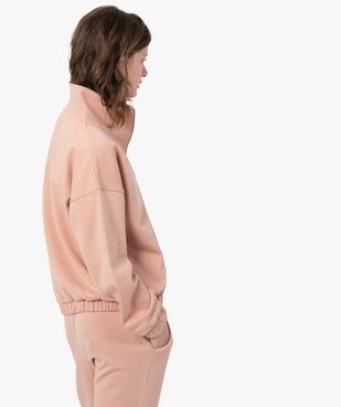 Sweat femme à col zippé intérieur molletonné vue3 - GEMO(FEMME PAP) - GEMO