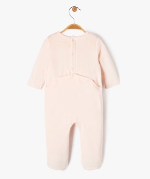 Pyjama dors-bien en velours avec message bébé fille vue3 - 1E PRIX BY GEMO - GEMO