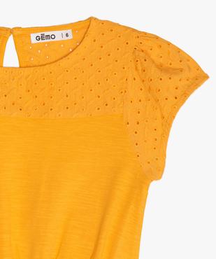 Robe fille avec haut en broderie anglaise et ceinture tressée vue2 - GEMO (ENFANT) - GEMO