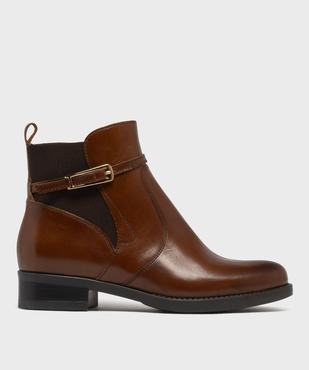 Bottines dessus cuir avec élastique latéral femme - Tanéo vue1 - TANEO - GEMO