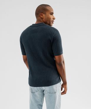 Chemise manches courtes en maille côtelée à col cubain homme vue3 - GEMO 4G HOMME - GEMO
