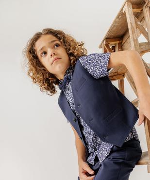 Chemise à manches courtes fleurie et noeud papillon amovible garçon vue1 - GEMO (ENFANT) - GEMO