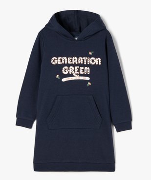 Robe sweat à capuche fille à motifs fleuris vue1 - GEMO (ENFANT) - GEMO