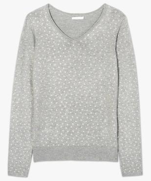 Pull à motifs pailletés col V vue4 - GEMO(URBAIN) - GEMO