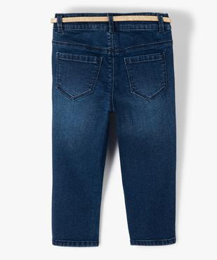 Jean fille 7/8ème avec ceinture pailletée vue3 - GEMO (ENFANT) - GEMO