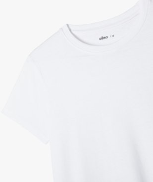 Tee-shirt à manches courtes et col rond fille vue2 - GEMO (JUNIOR) - GEMO