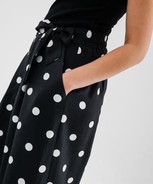 Pantalon large en viscose fluide à pois femme vue2 - GEMO 4G FEMME - GEMO