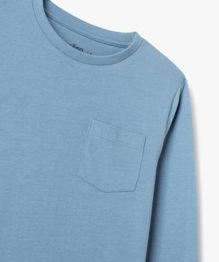 Tee-shirt à manches longues avec poche poitrine garçon vue2 - GEMO 4G GARCON - GEMO