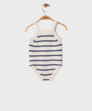 Combinaison rayée en maille bébé garçon vue3 - GEMO(BB COUCHE) - GEMO