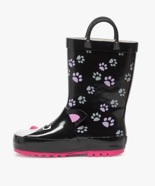 Bottes de pluie fille motif chat en relief avec anses vue3 - GEMO (ENFANT) - GEMO