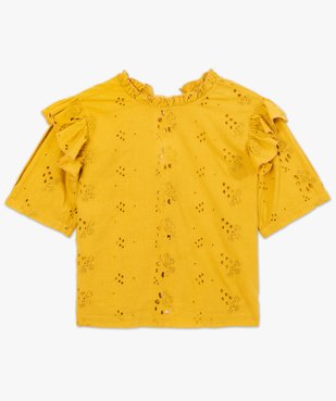 Blouse à manches courtes volantées avec broderie anglaise vue4 - FOLLOW ME 2 - GEMO