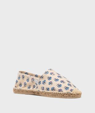 Espadrilles en toile de coton fleurie et semelle de corde femme - LuluCastagnette vue2 - LULUCASTAGNETTE - GEMO