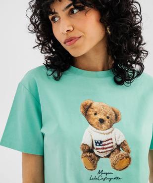 Tee-shirt manches courtes coupe oversize femme - LuluCastagnette vue2 - LULU CASTAGNETTE GEMO FOR GOOD - GEMO