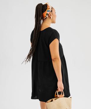 Robe courte fluide avec décolleté à nouer femme grande taille vue3 - GEMO (G TAILLE) - GEMO