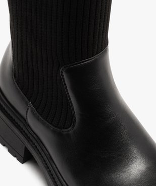 Bottes femme unies effet chaussettes à semelle crantée vue7 - 5 MILES - GEMO