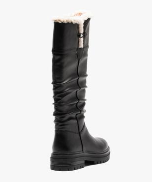 Bottes femme unies à semelle crantée et col sherpa vue5 - GEMO (CASUAL) - GEMO