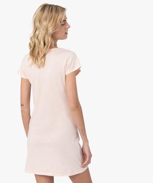 Chemise de nuit imprimée à manches courtes femme vue3 - GEMO 4G FEMME - GEMO