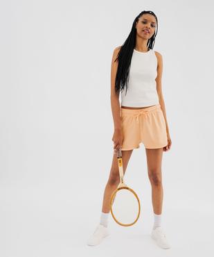 Short en maille French Terry avec taille ajustable femme vue4 - GEMO 4G FEMME - GEMO