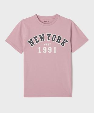 Tee-shirt manches courtes inscription garçon vue1 - GEMO (JUNIOR) - GEMO