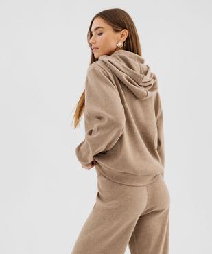 Sweat à capuche en maille femme vue3 - GEMO(FEMME PAP) - GEMO