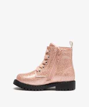 Boots bébé fille vernies et pailletées fermeture zip vue3 - GEMO(BEBE DEBT) - GEMO