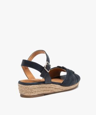 Sandales femme à talon compensé et tige finement pailletée vue4 - GEMO (CASUAL) - GEMO