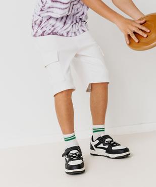 Bermuda cargo en coton stretch à coloris unique garçon vue5 - GEMO (JUNIOR) - GEMO