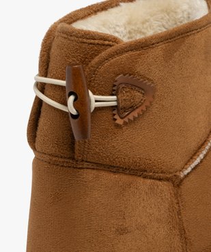 Boots femme en suédine avec bouton style duffle-coat et semelle épaisse vue6 - 5 MILES - GEMO