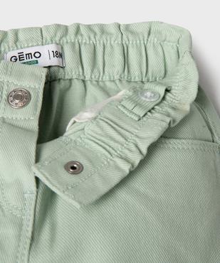 Pantalon en coton avec ceinture ajustable bébé fille vue3 - GEMO 4G BEBE - GEMO